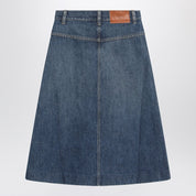 Chloé Knee-length skirt in washed blue denim