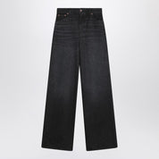 Chloé Loose black washed jeans with leather detail