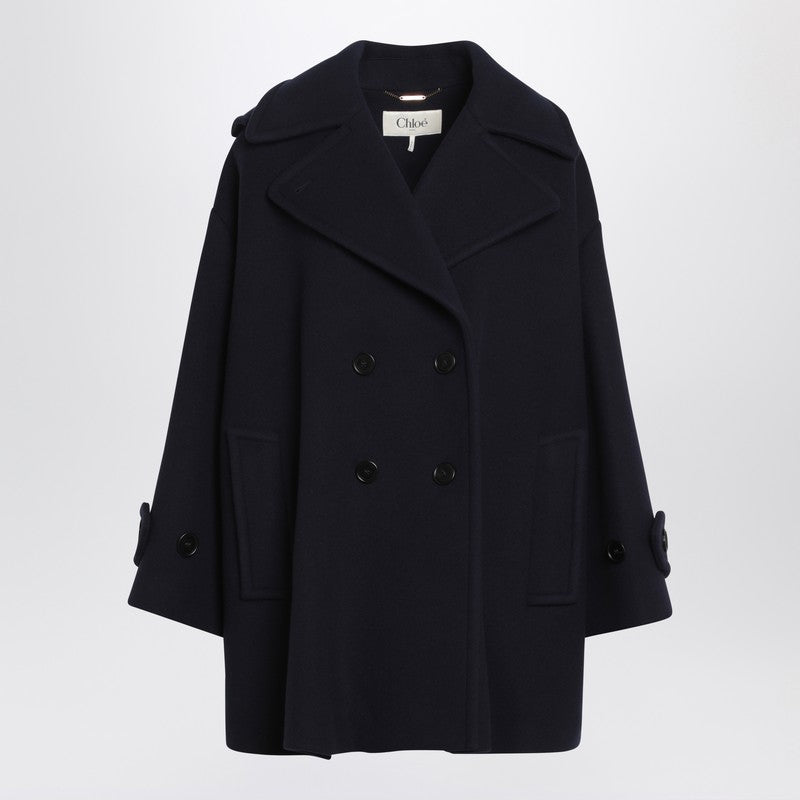 Manteau croisé bleu large Chloé