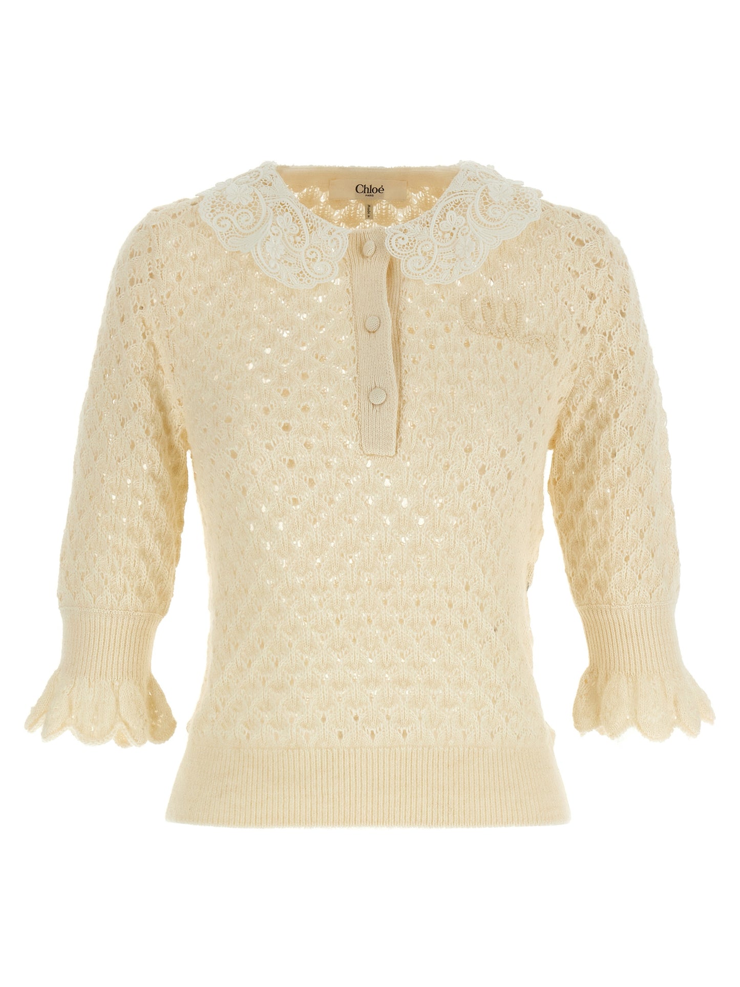 Chloé Pointelle Knit Sweater — Women's Knitwear