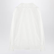 Chloé white cotton poplin shirt with embroidered bow tie