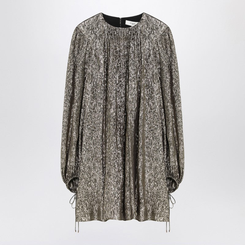 Chloé Black/gold mini dress in lamé blend