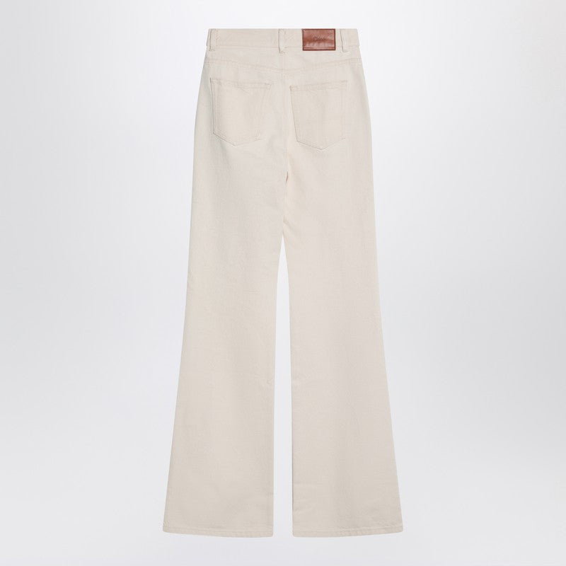 Chloé Ivory flared denim trousers