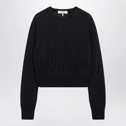 Chloé Navy blue alpaca-blend sweater