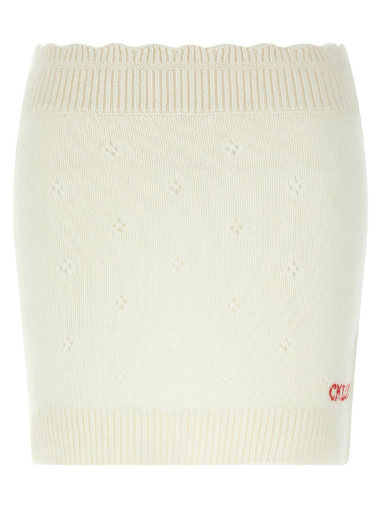 Chloé Jacquard Logo Skirt — Mini Wool-Cashmere