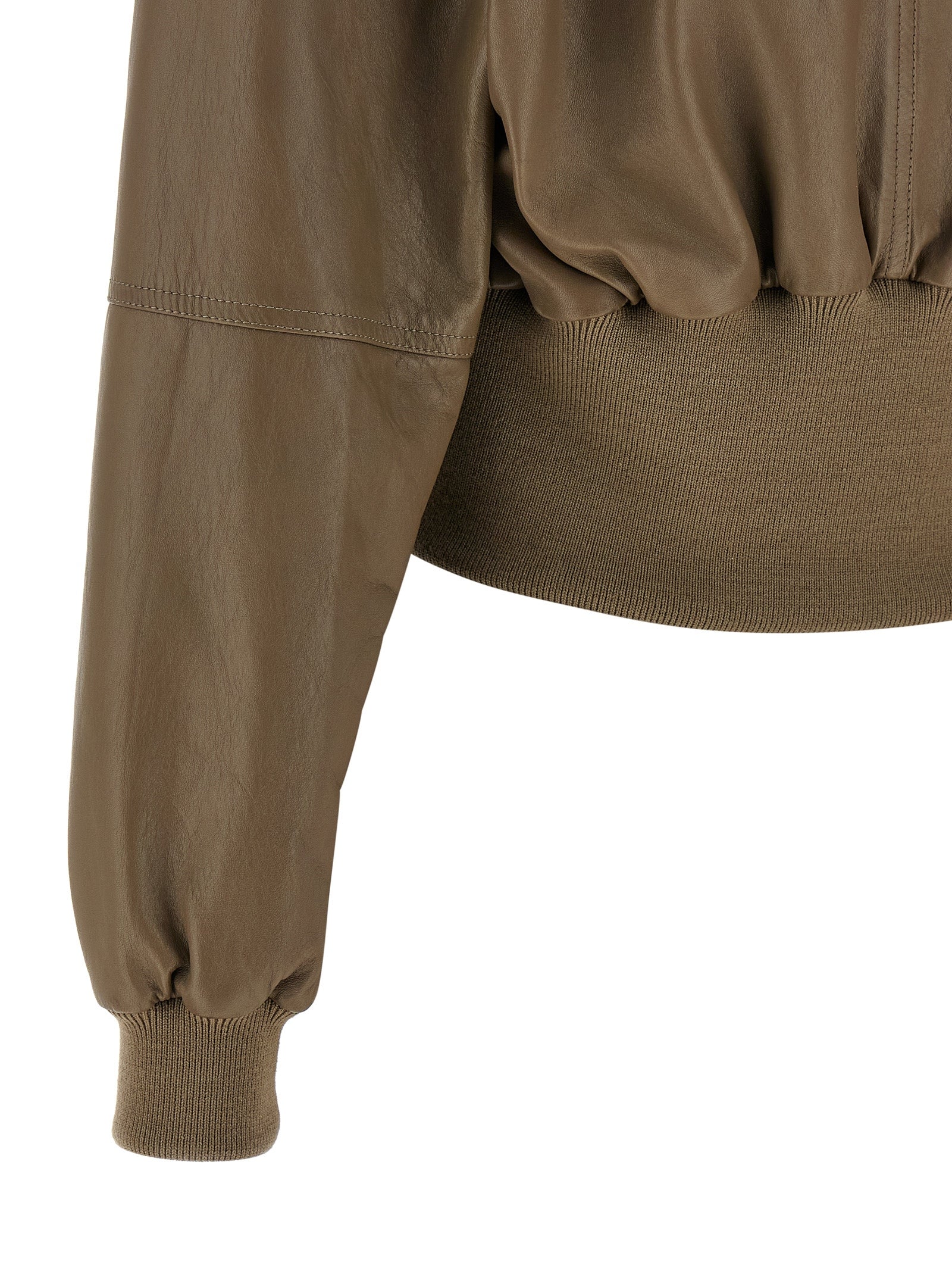 Chloé Cropped Bomber Jacket — Women's Leather Jacket