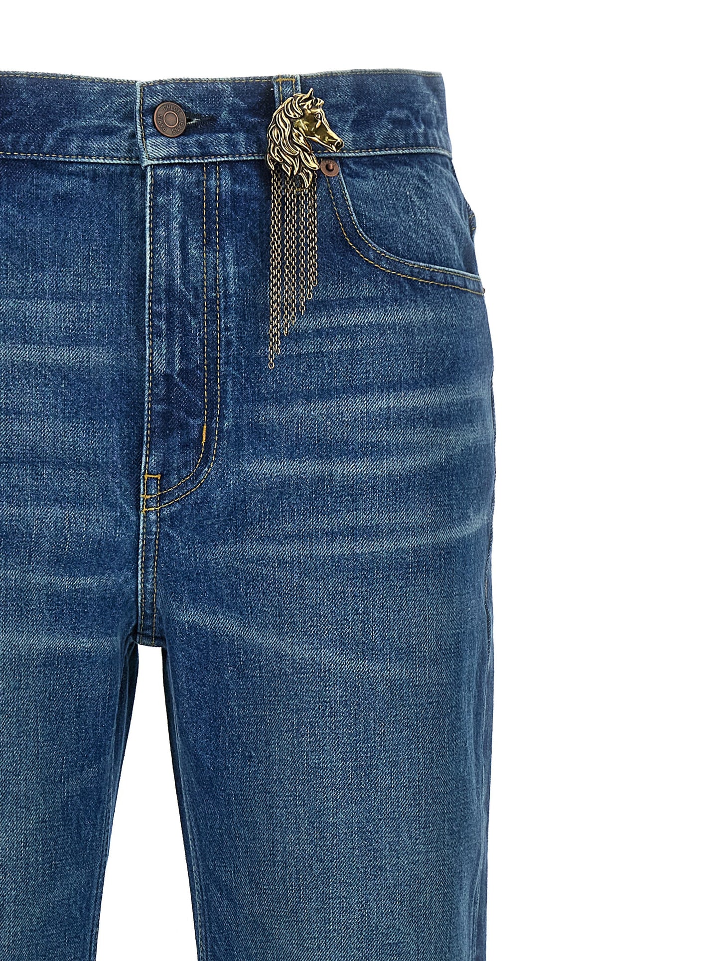 Chloé Charm Jeans — High‑Waist Indigo Flared Jeans