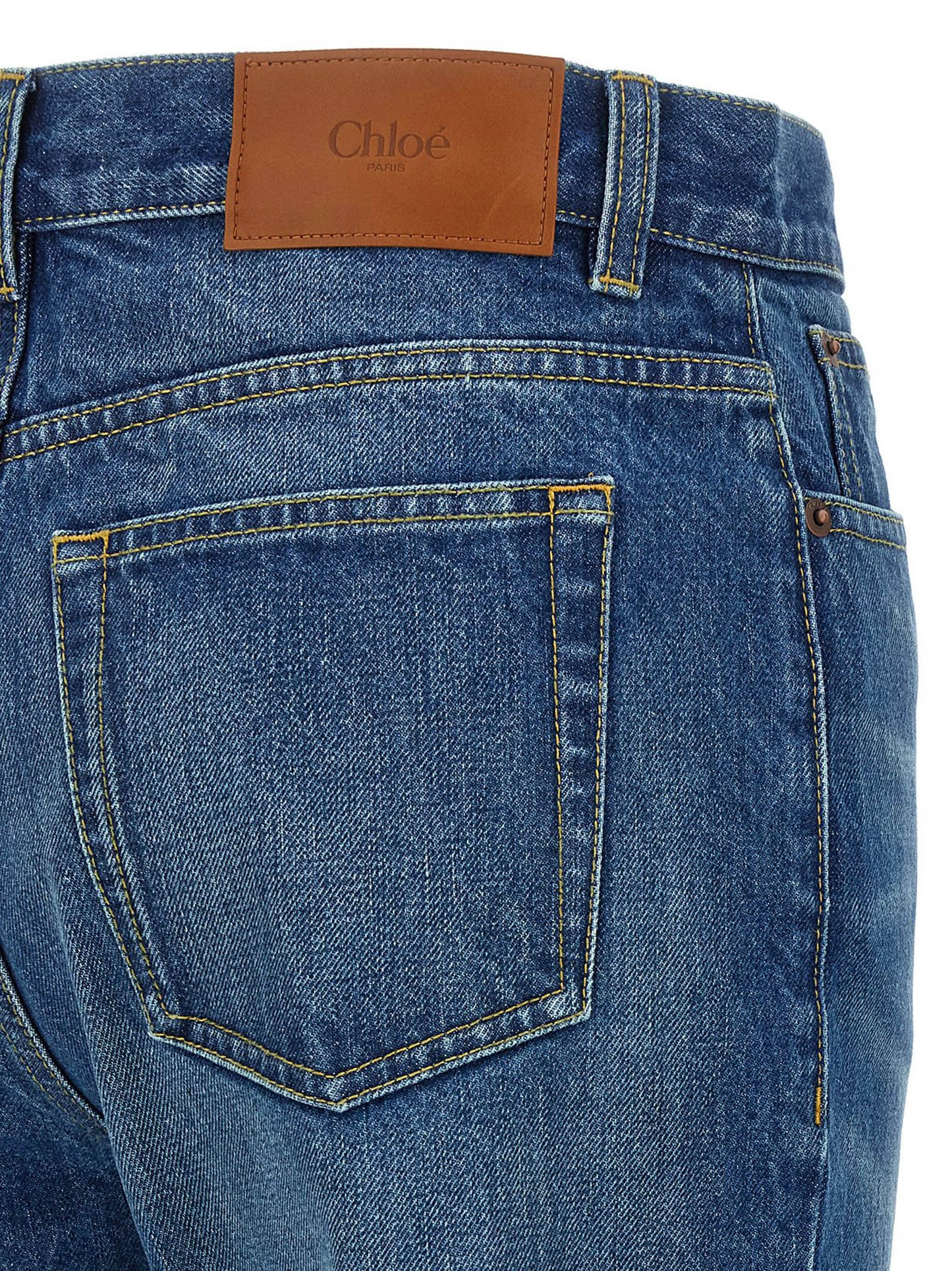 Chloé Charm Jeans — High‑Waist Indigo Flared Jeans
