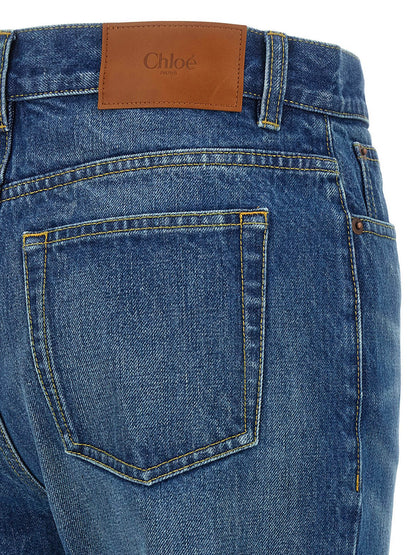 Chloé Charm Jeans — High‑Waist Indigo Flared Jeans