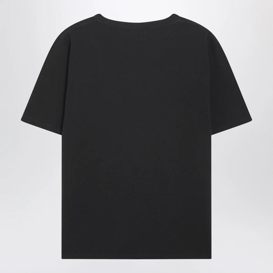 Chloé Black baby-fit T-shirt with logo and flamingo print