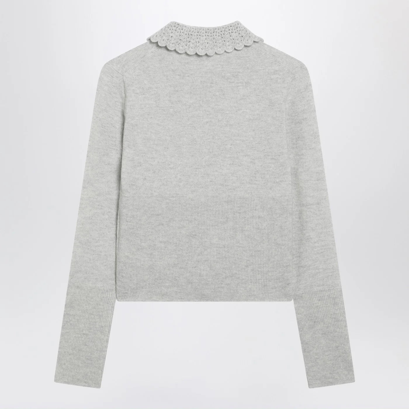 Chloé Light grey wool cardigan with logo