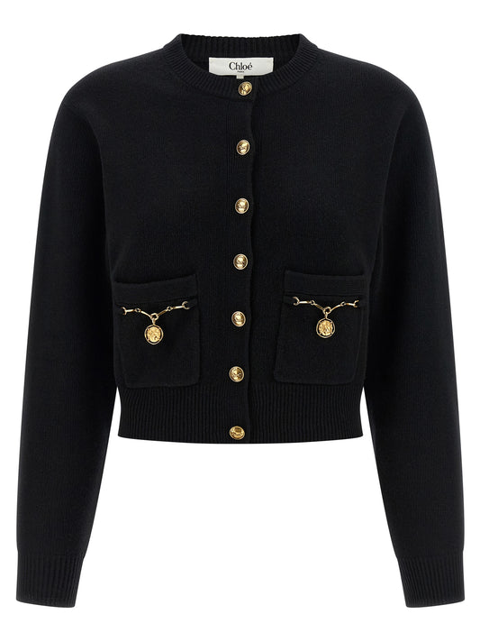 Chloé Horse Medal Cardigan Knitwear — Black, From €1,090