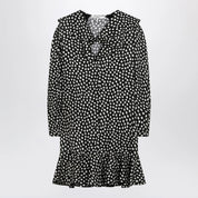 Chloé Black silk jacquard mini dress with polka dot print