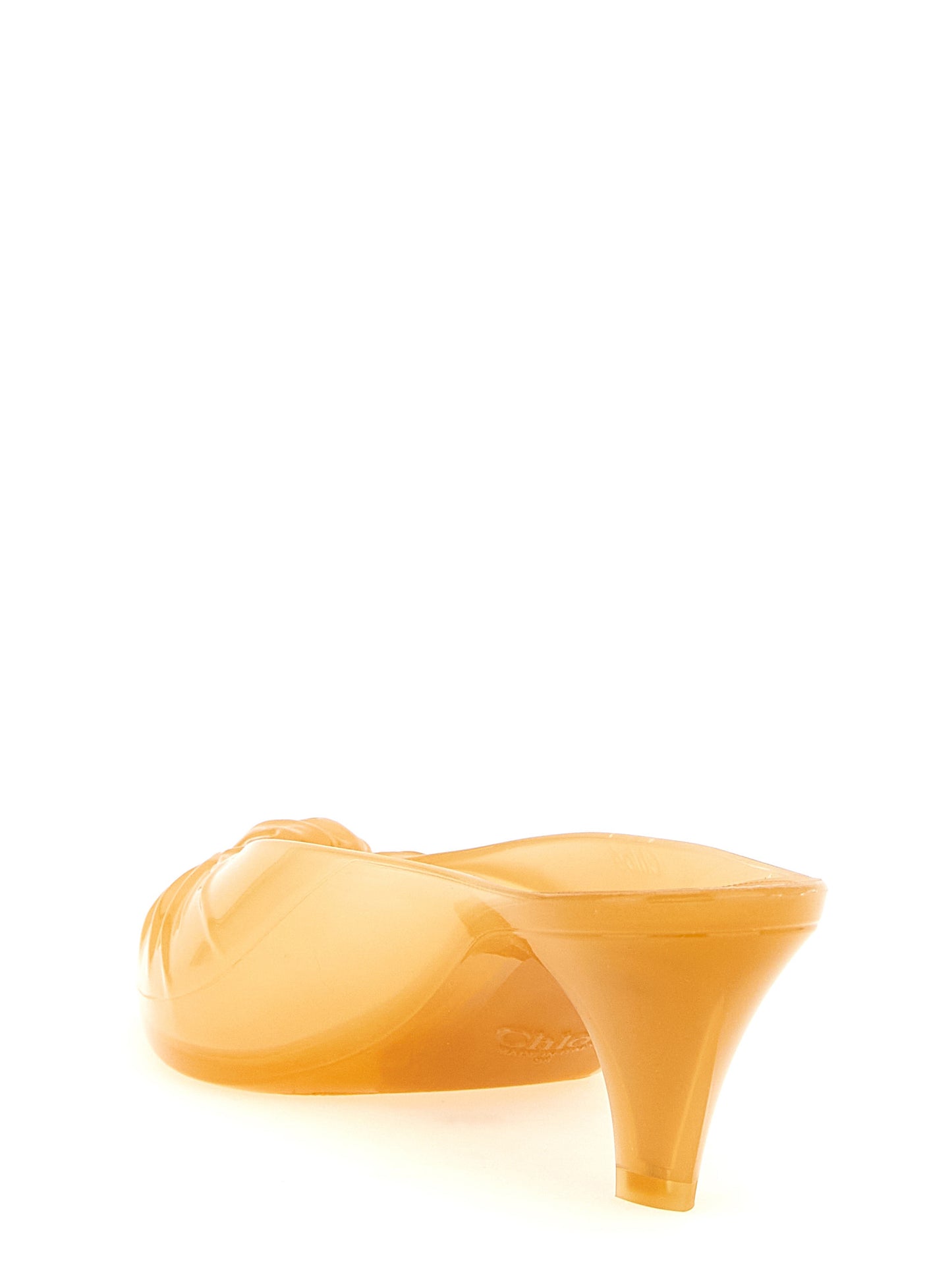 Chloé Jelly Sabots Pumps — Orange 5.5 cm Heel