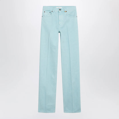 Chloé Straight jeans in turquoise organic cotton denim