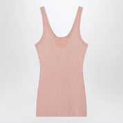 Chloé Fitted Henley tank top in ribbed organic cotton, pink