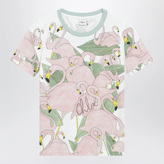 Chloé Baby-fit crew-neck T-shirt in organic cotton jersey, multicolor