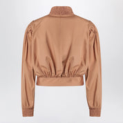 Chloé Ruched short cotton poplin jacket in Reef Shell