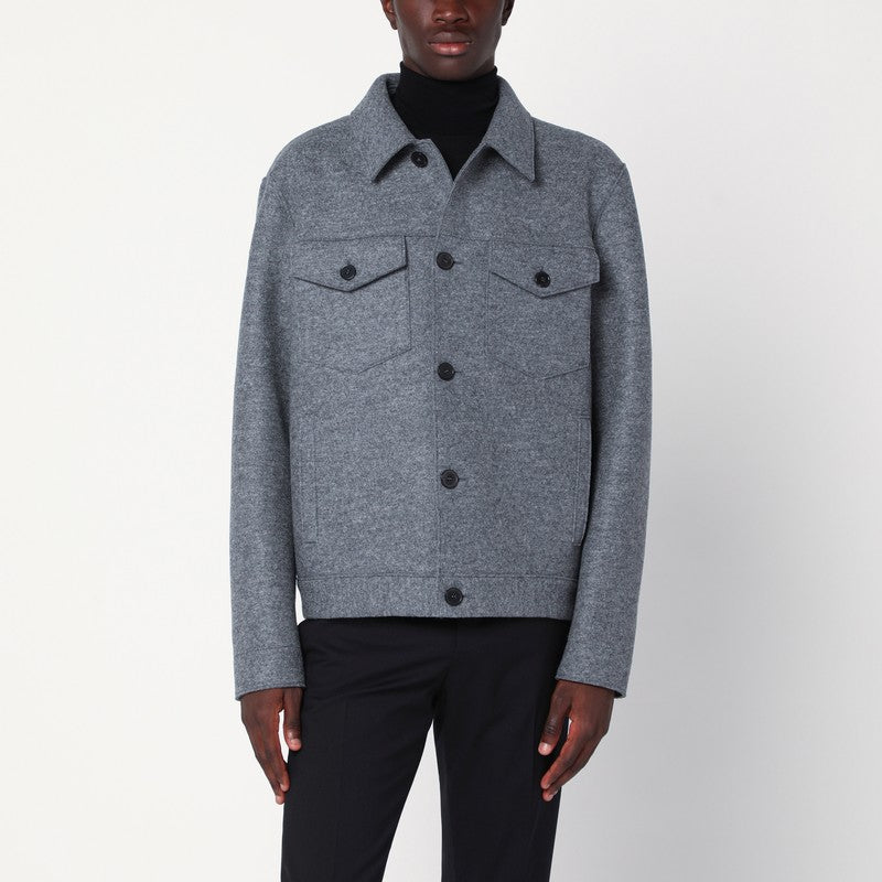 Light Grey Wool Jacket — Harris Wharf London