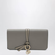 Chloé Grey Alphabet flap wallet in grained leather