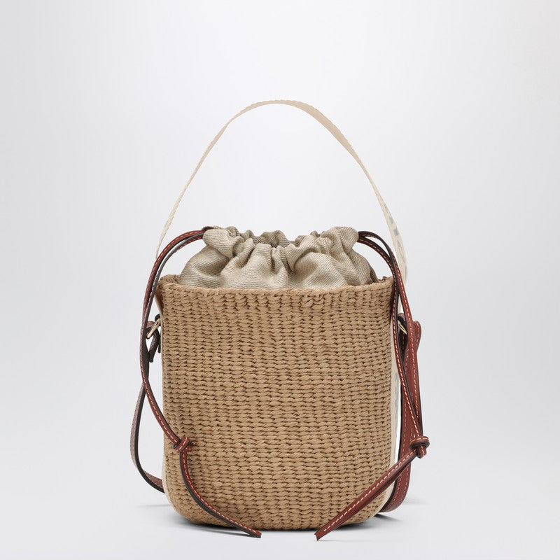 Chloé Small Woody raffia bucket bag