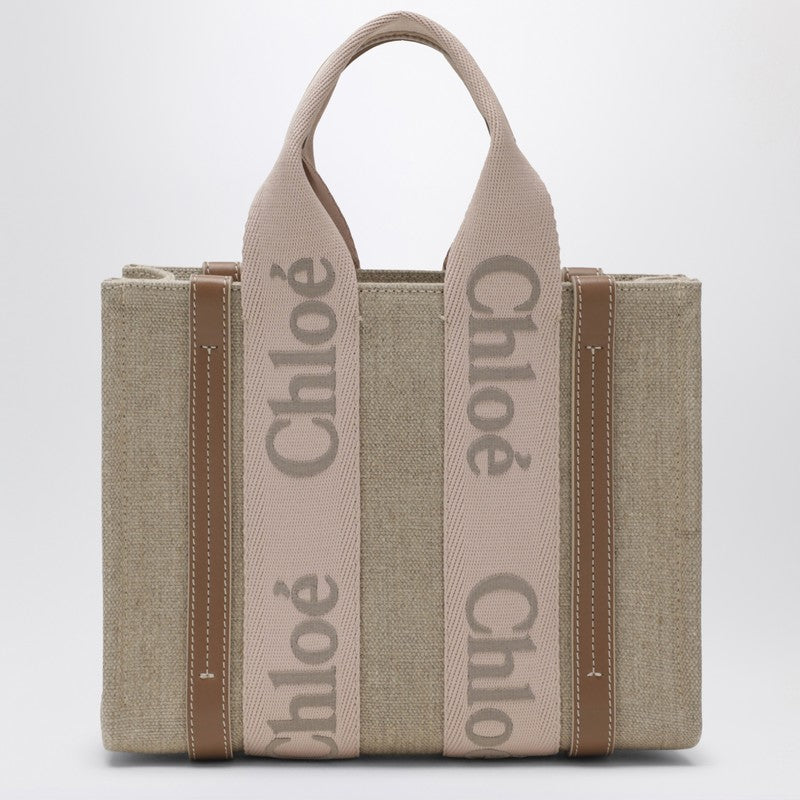Chloé Woody blushy/beige canvas bag