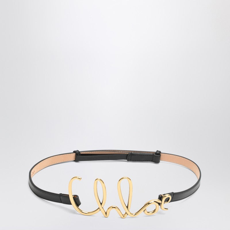 Chloé Iconic small black leather belt