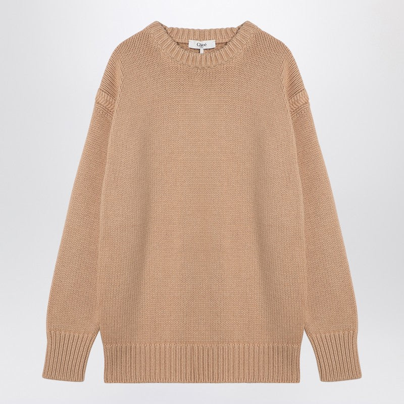 Chloé Nude cashmere and cotton oversized jumper