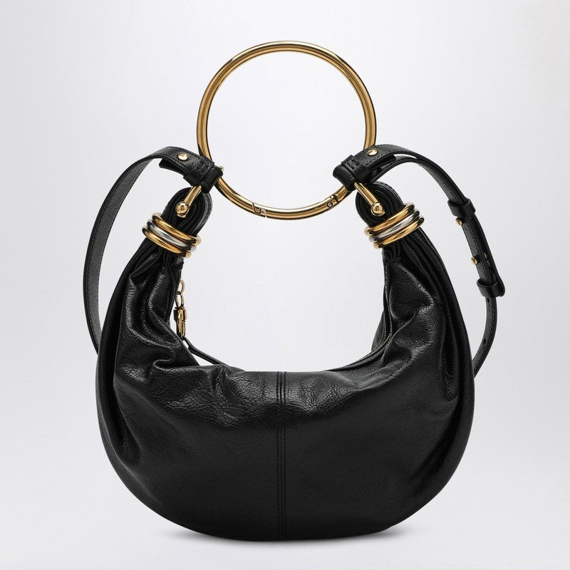 Chloé Small Bracelet Hobo bag in black calf leather