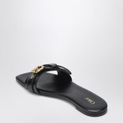 Chloé Black Low Heel Leather Slippers