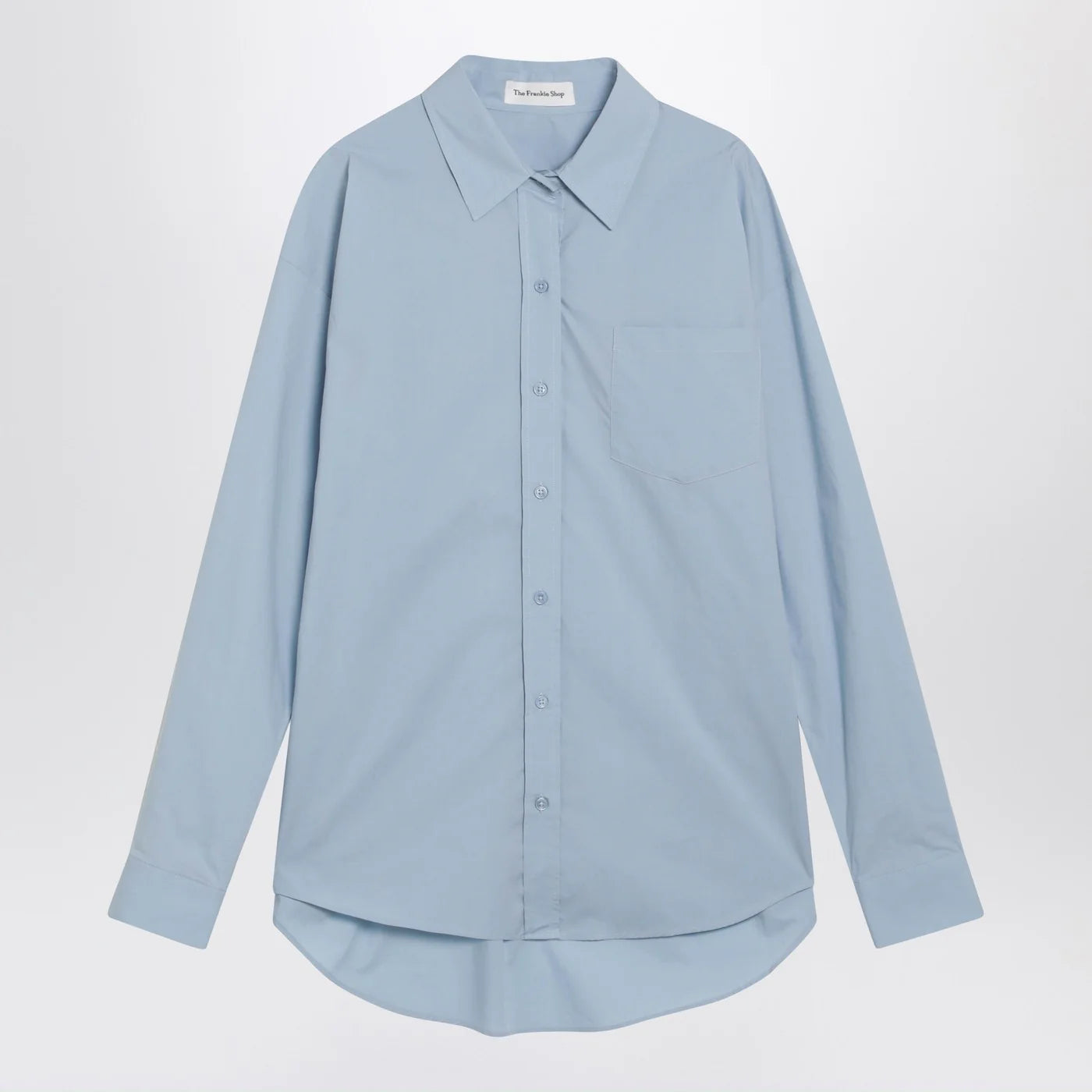 The Frankie Shop Light Blue Ornella Asymmetric Shirt