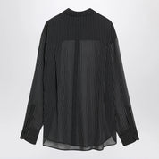 The Frankie Shop Black Peri Semi-Sheer Striped Shirt