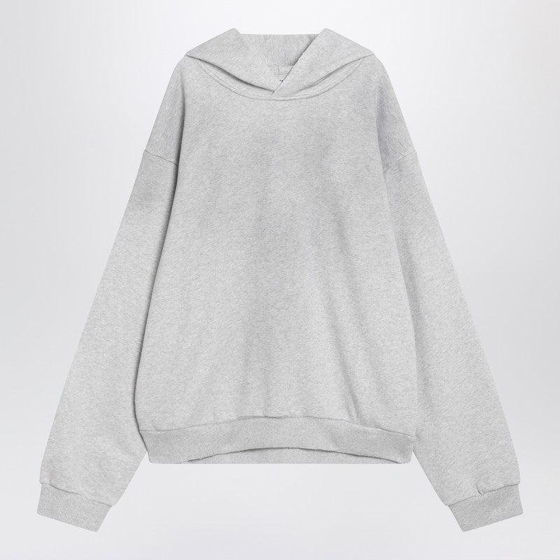 Acne Studios Pale grey mélange hoodie with logo