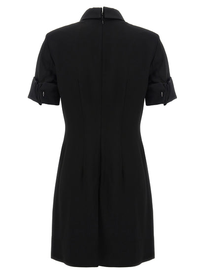 Sportmax Cipro Suit Dress — Black Matte Satin (Women's)