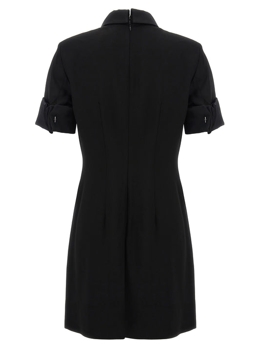 Sportmax Cipro Suit Dress — Black Matte Satin (Women's)