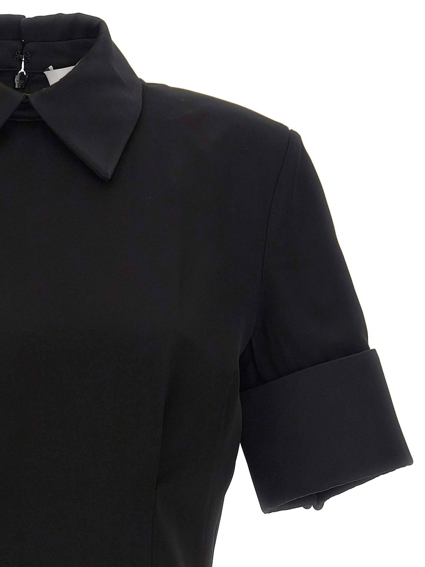 Sportmax Cipro Suit Dress — Black Matte Satin (Women's)