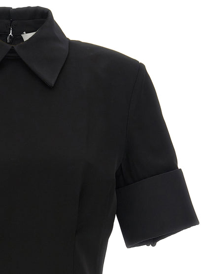 Sportmax Cipro Suit Dress — Black Matte Satin (Women's)