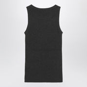 Débardeur en laine et cachemire côtelés vert S Max Mara