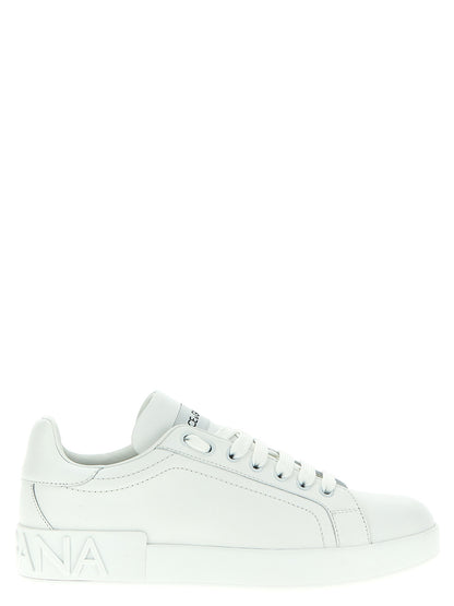 Dolce & Gabbana Portofino Sneakers for Women — White Leather