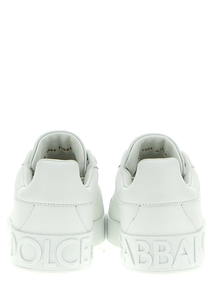 Dolce & Gabbana Portofino Sneakers for Women — White Leather