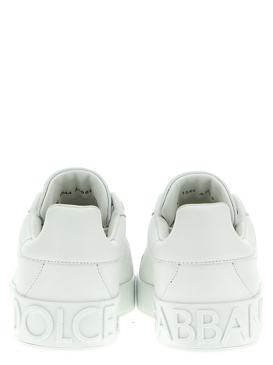 Dolce & Gabbana Portofino Sneakers for Women — White Leather
