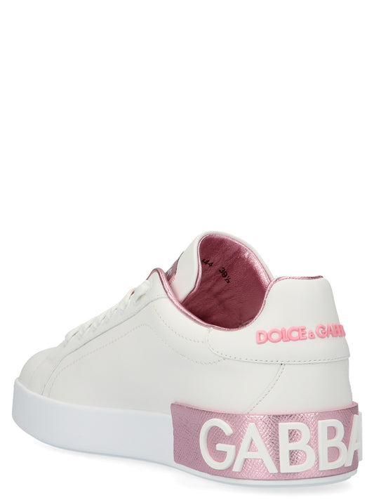Dolce & Gabbana Portofino Sneakers — Pink Leather