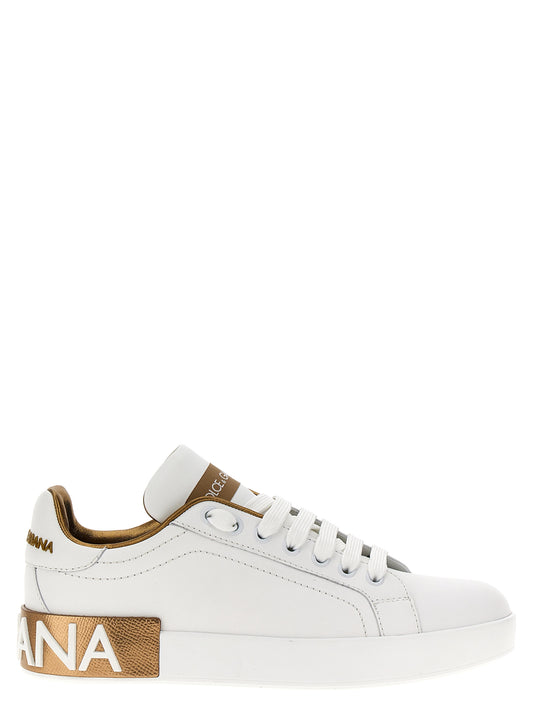 Dolce & Gabbana Portofino Sneakers — Gold Women’s Shoes