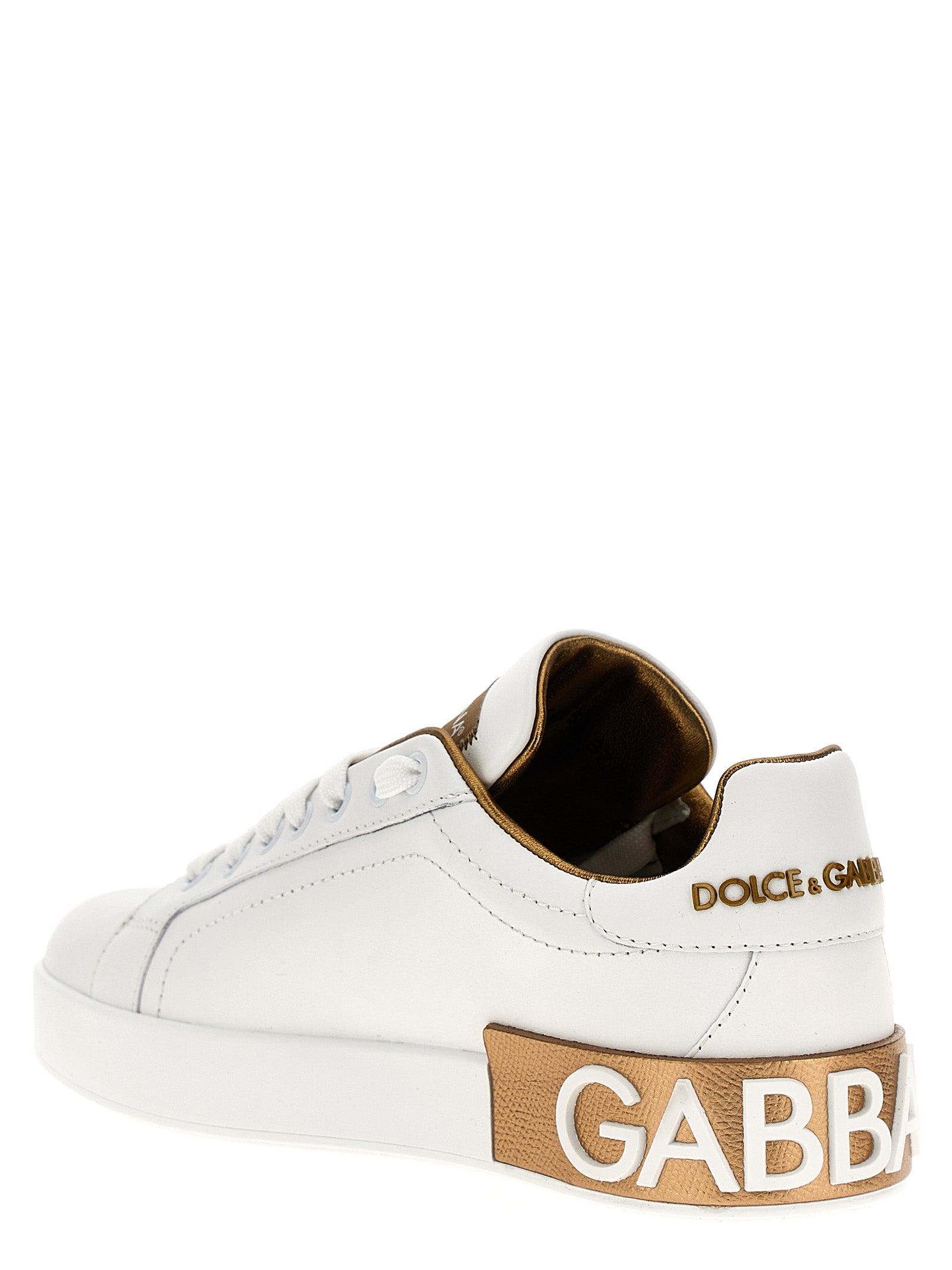 Dolce & Gabbana Portofino Sneakers — Gold Women’s Shoes