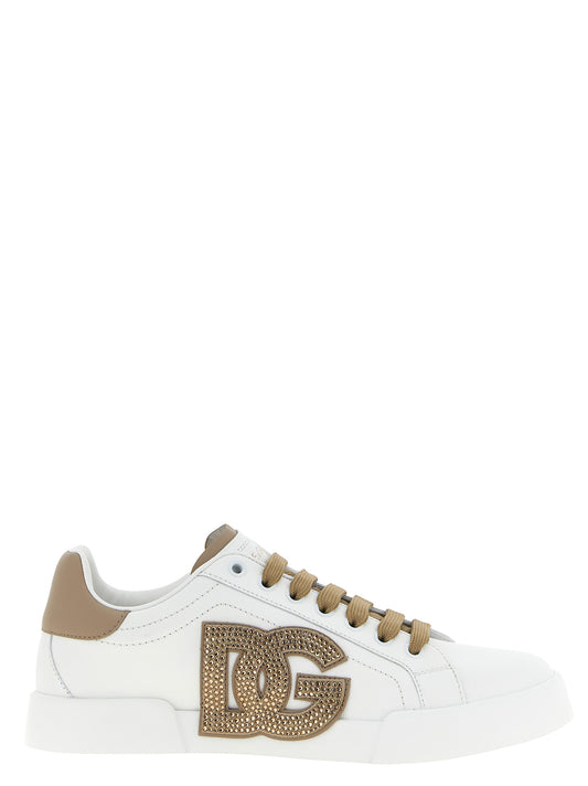 Dolce & Gabbana Portofino Sneakers — Beige Women’s Shoes