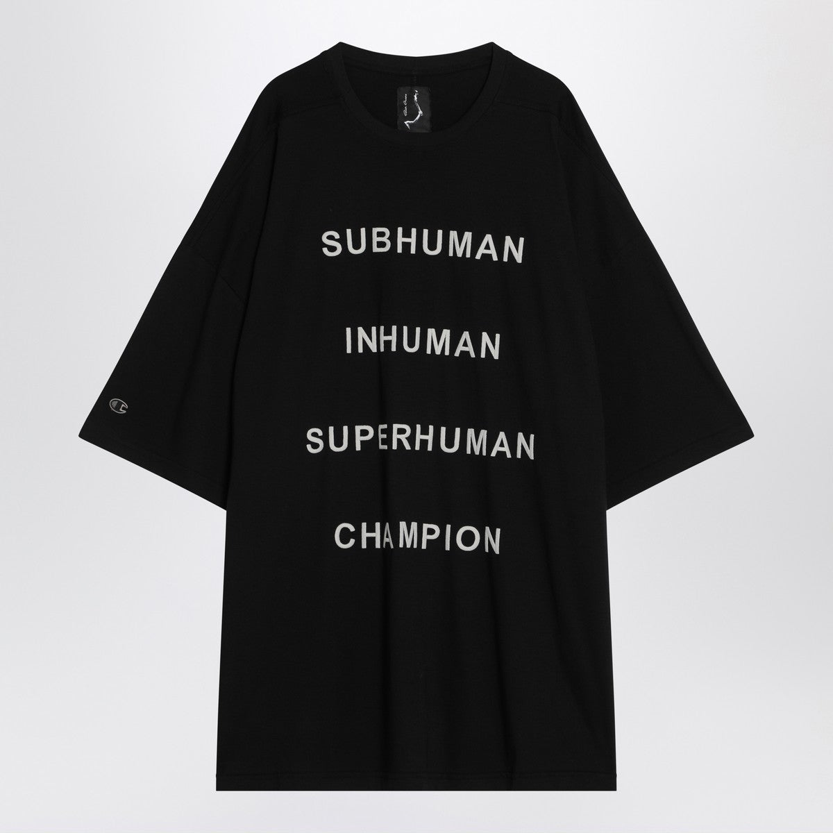 Champion x Rick Owens Black Tommy T T-shirt in Cotton