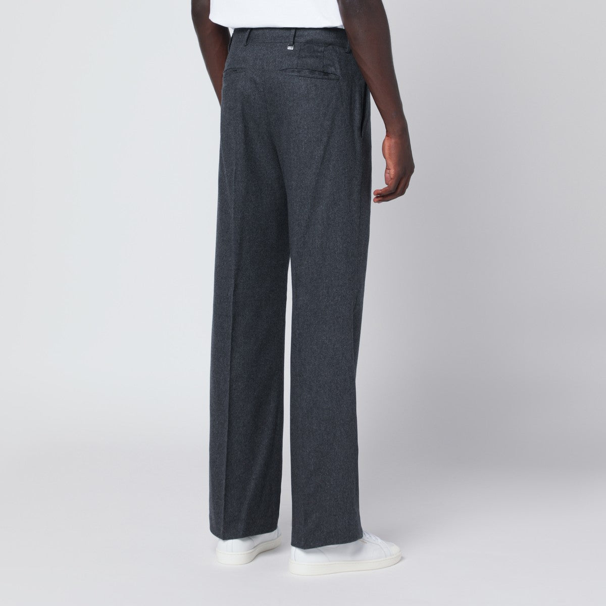 Pantalon gris en laine et cachemire PT Torino