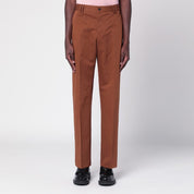 Pantalon en coton et lin marron PT Torino