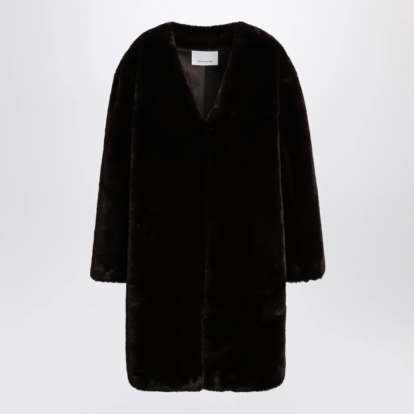 The Frankie Shop Brown Faux-Fur Coat — Wrap Coat