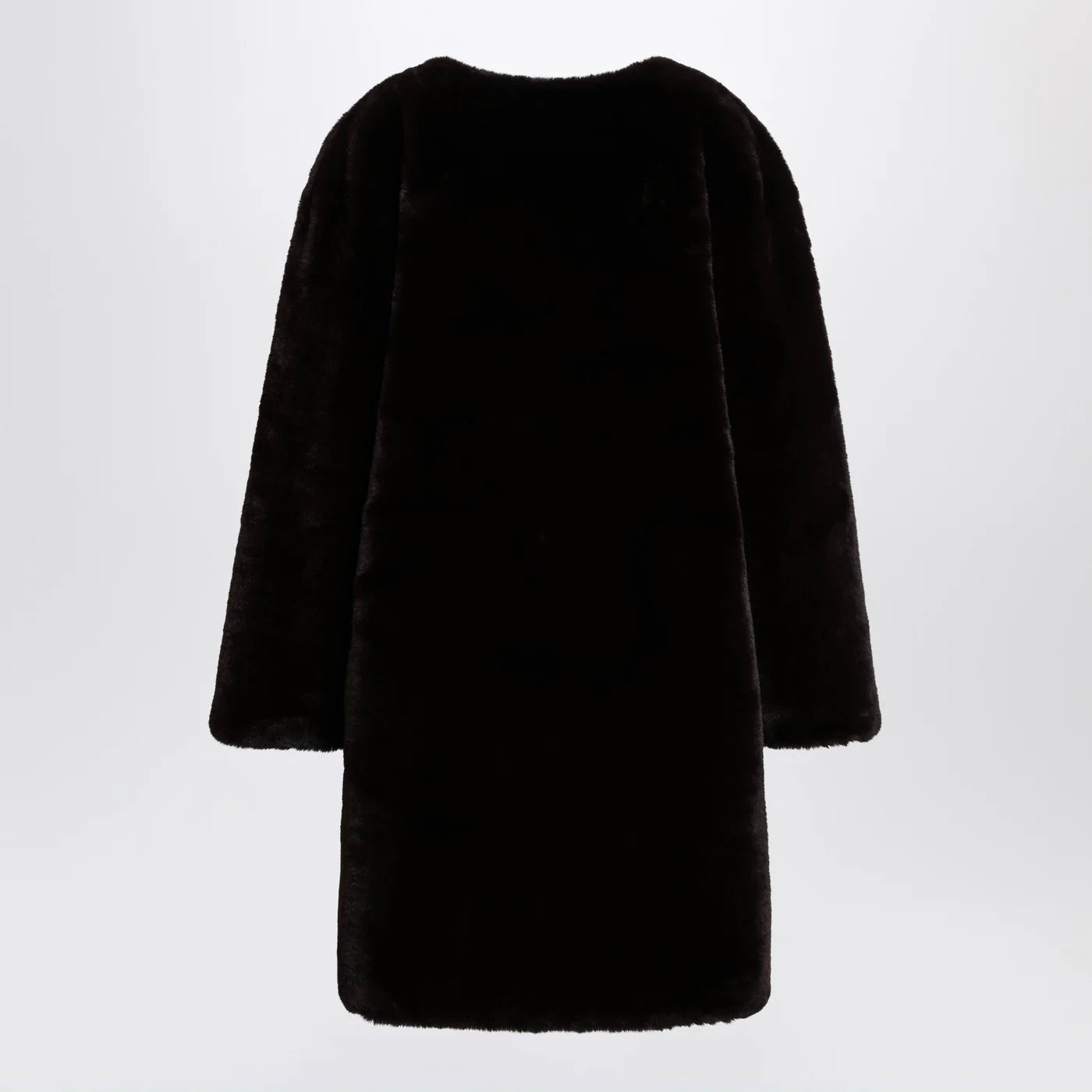 The Frankie Shop Brown Faux-Fur Coat — Wrap Coat